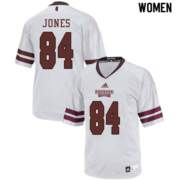 Women #84 Dontea Jones Mississippi State Bulldogs College Football Jerseys Sale-White